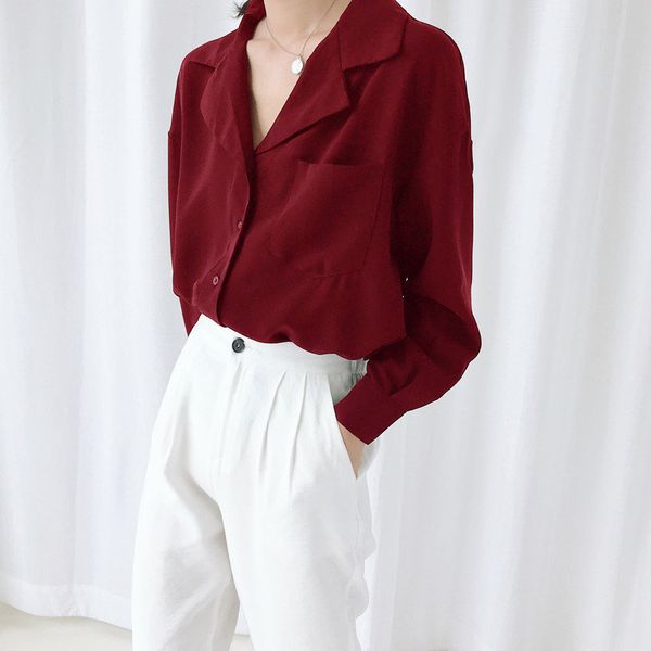 fashion brief chic chiffon all match female v-neck large size autumn elegant office ladies loose women casual shirts 210421, White
fashion brief chic chiffon all match female v-neck large size autumn elegant office ladies loose women casual shirts 210421, White