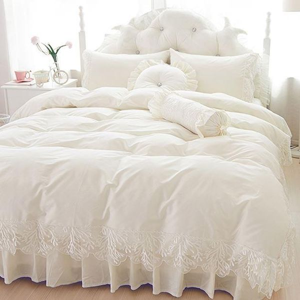 bedding sets wedding lace bedspread princess king size 4/6pcs girls ruffles duvet cover bed skirt cotton bedclothes
bedding sets wedding lace bedspread princess king size 4/6pcs girls ruffles duvet cover bed skirt cotton bedclothes