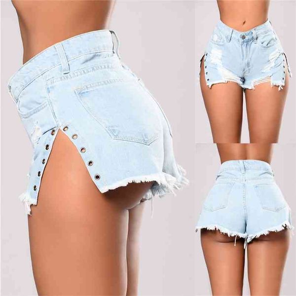 split denim jeans shorts women summer high waist vintage ripped shorts hollow side short pocket denim booty short femme 210331, White;black
split denim jeans shorts women summer high waist vintage ripped shorts hollow side short pocket denim booty short femme 210331, White;black