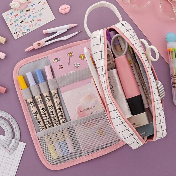 pencil cases kawaii case school simple large-capacity multifunction curtain stationery canvas pen pouch pencils with bag stor w3m3 
pencil cases kawaii case school simple large-capacity multifunction curtain stationery canvas pen pouch pencils with bag stor w3m3