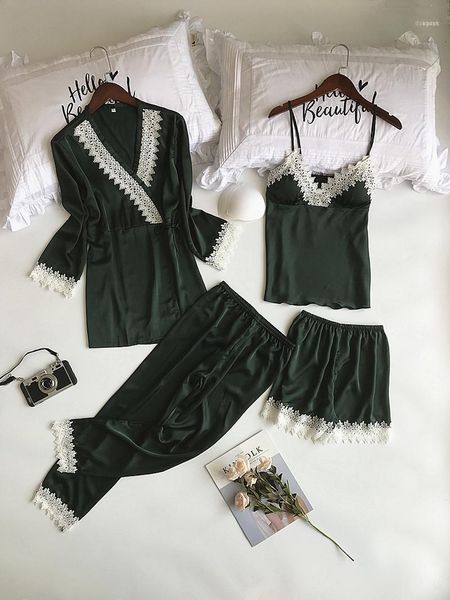 freshing summer 4 pcs lace robe sets nightdress+cardigan+pant set fashion pajamas for women1, Black;red
freshing summer 4 pcs lace robe sets nightdress+cardigan+pant set fashion pajamas for women1, Black;red