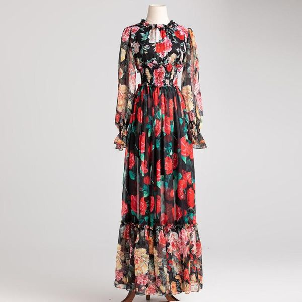 casual dresses women rose floral maxi dress lady o-neck flare sleeve elastic waist ruffles trim long for 2021 early spring, Black;gray
casual dresses women rose floral maxi dress lady o-neck flare sleeve elastic waist ruffles trim long for 2021 early spring, Black;gray