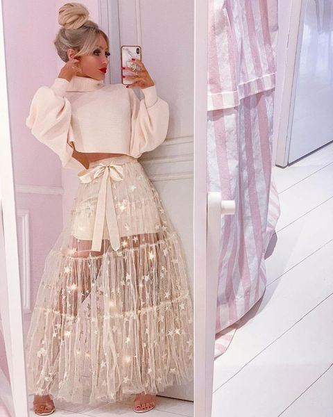skirts women tulle mesh sheer see-through pentagram pattern cover-up long maxi skirt high waist ladies fashion, Black
skirts women tulle mesh sheer see-through pentagram pattern cover-up long maxi skirt high waist ladies fashion, Black