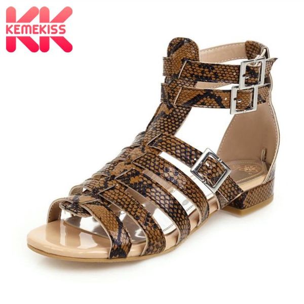 kemekiss size 33-48 snake pattern sandals buckle zipper beach shoes women flat daily causal footwear, Black
kemekiss size 33-48 snake pattern sandals buckle zipper beach shoes women flat daily causal footwear, Black