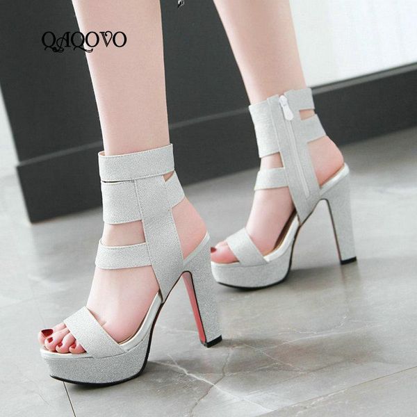 women platform zipper shoes summer gladiator sandals square high heels pumps party dress female, Black
women platform zipper shoes summer gladiator sandals square high heels pumps party dress female, Black