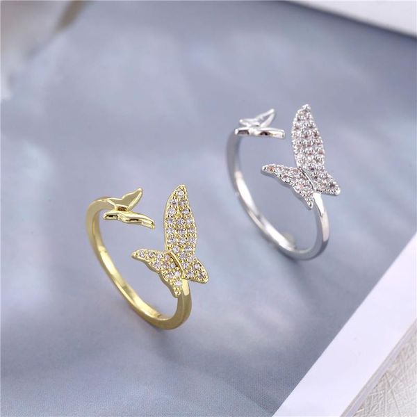 cluster rings yjgs retro style butterfly ring female unique opening adjustable personality inlaid zircon jewelry gift, Golden;silver
cluster rings yjgs retro style butterfly ring female unique opening adjustable personality inlaid zircon jewelry gift, Golden;silver