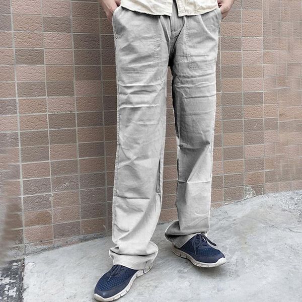 men's pants cotton linen cargo men casual long straight trousers pocket elastic wasit drawstring loose vintage pantalones sweatpants, Black
men's pants cotton linen cargo men casual long straight trousers pocket elastic wasit drawstring loose vintage pantalones sweatpants, Black