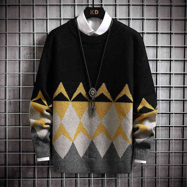 men's sweaters korean men's sweater 2021 fashion winter casual street clothes argyle sweater warm clothing, White;black
men's sweaters korean men's sweater 2021 fashion winter casual street clothes argyle sweater warm clothing, White;black