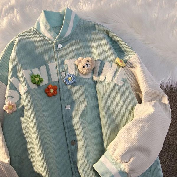 women's jackets corduroy jacket sweet cute bear floral baseball outwear suit women spring autumn street loose button cardigan 2021 fash, Black;brown
women's jackets corduroy jacket sweet cute bear floral baseball outwear suit women spring autumn street loose button cardigan 2021 fash, Black;brown