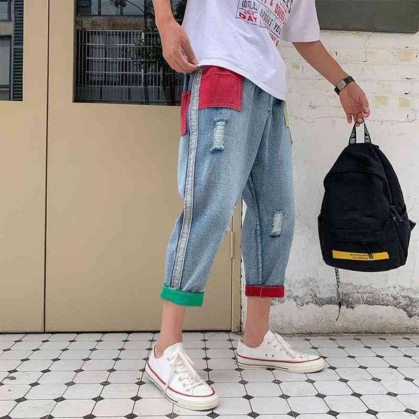 men's jeans wholesale ripped hole jeans hombre streetwear denim retro patch loose trend straight multi-pocket teenagers men 3tif, Blue
men's jeans wholesale ripped hole jeans hombre streetwear denim retro patch loose trend straight multi-pocket teenagers men 3tif, Blue