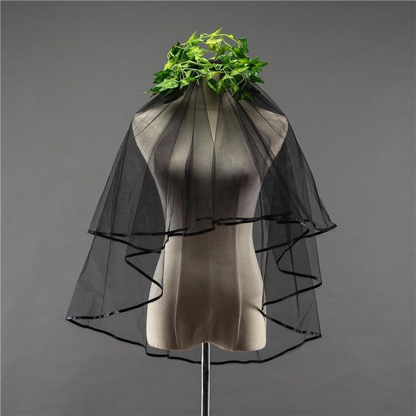bridal veils ilovewedding in stock black two-layer wedding veil ribbon edge with comb
bridal veils ilovewedding in stock black two-layer wedding veil ribbon edge with comb