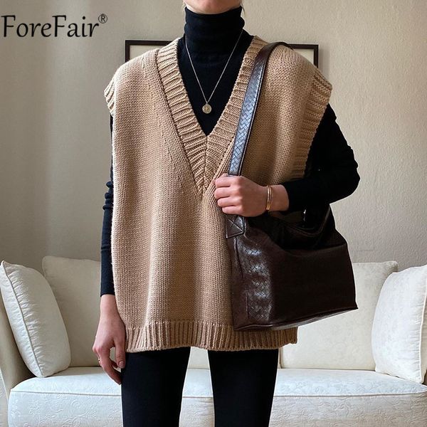 v neck vest sweater khaki knitted loose women sleeveless pullover autumn winter black casual gray oversized jumper 2021, Black;white
v neck vest sweater khaki knitted loose women sleeveless pullover autumn winter black casual gray oversized jumper 2021, Black;white