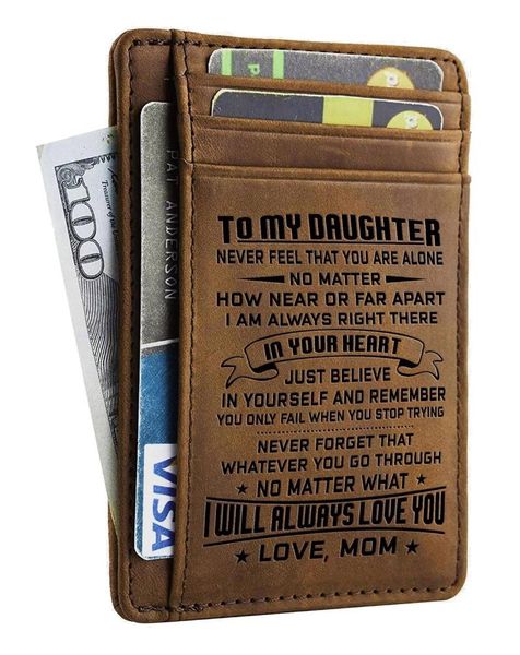card holders mom to daughter leather holder for men boy girl husband birthday gift love words family cow wallet kb, Brown;gray
card holders mom to daughter leather holder for men boy girl husband birthday gift love words family cow wallet kb, Brown;gray