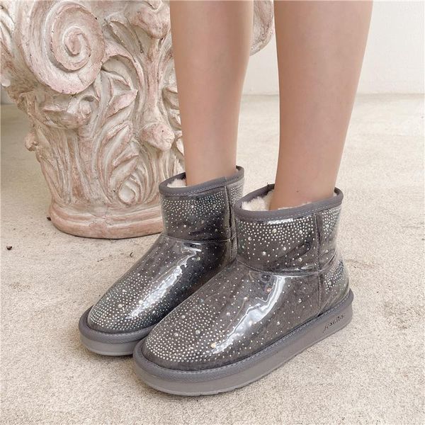boots crystal snow women shoes winter pvc round toe ankle outdoor leisure plus plush flat short black gray
boots crystal snow women shoes winter pvc round toe ankle outdoor leisure plus plush flat short black gray