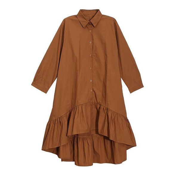 casual dresses plus size dress 21 autumn solid color spliced flounced edge loose single breasted full sleeve fashion clothes female, Black;gray
casual dresses plus size dress 21 autumn solid color spliced flounced edge loose single breasted full sleeve fashion clothes female, Black;gray