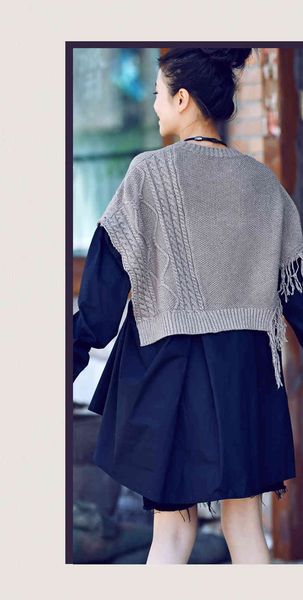 new fashion black long sleeve patchwork fake two knitted sweater loose irregular pullovers women autumn winter, White;black
new fashion black long sleeve patchwork fake two knitted sweater loose irregular pullovers women autumn winter, White;black