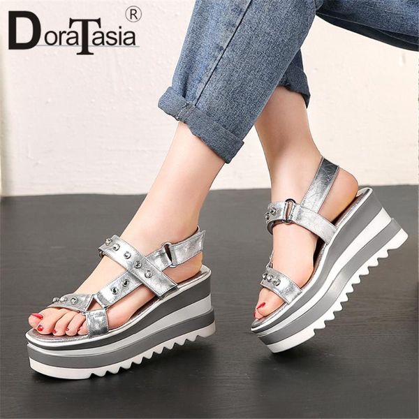 dress shoes doratasia brand ins metal decoration ladies wedges high heels platform woman casual summer women's sandals, Black
dress shoes doratasia brand ins metal decoration ladies wedges high heels platform woman casual summer women's sandals, Black