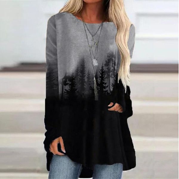 women's t-shirt fashion long sleeve women loose gradient tree printed o-neck tee casual comfy harajuku plus size #t2g, White
women's t-shirt fashion long sleeve women loose gradient tree printed o-neck tee casual comfy harajuku plus size #t2g, White
