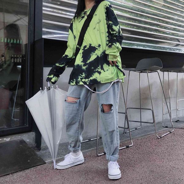 spring clothing korean version women t shirts ins original night style street department tie dye gradual change long sleeve shirt, White
spring clothing korean version women t shirts ins original night style street department tie dye gradual change long sleeve shirt, White