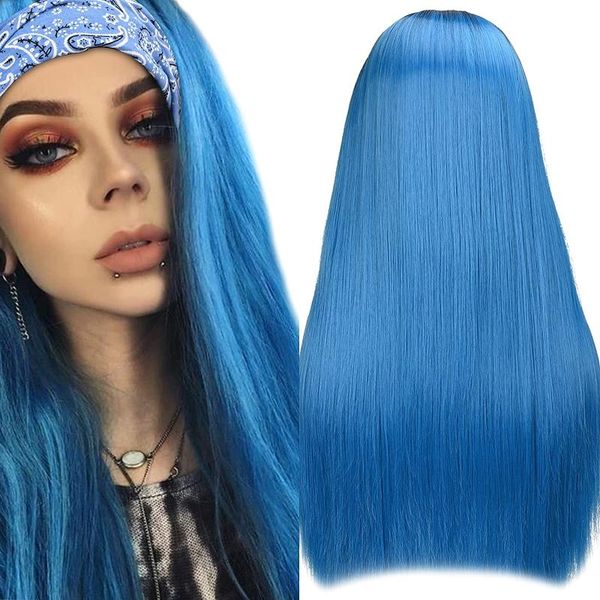 synthetic wigs 20-26 inch ombre blue red headband wig long straight heat resistant glueless silky for women, Black
synthetic wigs 20-26 inch ombre blue red headband wig long straight heat resistant glueless silky for women, Black