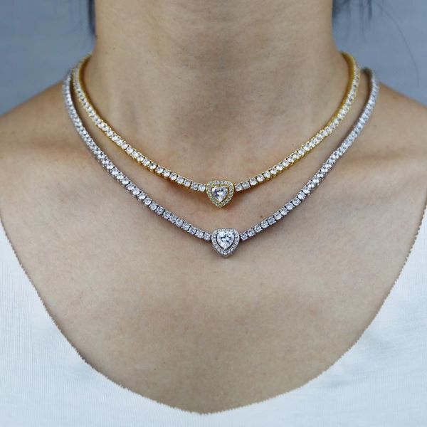 chains heart charm choker necklace 2021 iced out bling sparking clear cubic zirconia cz 3mm tennis chain chokers for women, Silver
chains heart charm choker necklace 2021 iced out bling sparking clear cubic zirconia cz 3mm tennis chain chokers for women, Silver