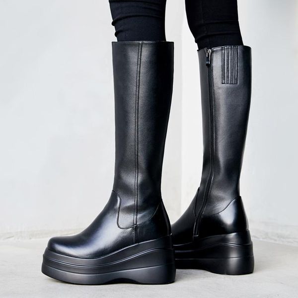 boots genuine leather shoes woman wedges long 2021 autumn winter thick bottom knee high height increasing botas mujer, Black
boots genuine leather shoes woman wedges long 2021 autumn winter thick bottom knee high height increasing botas mujer, Black