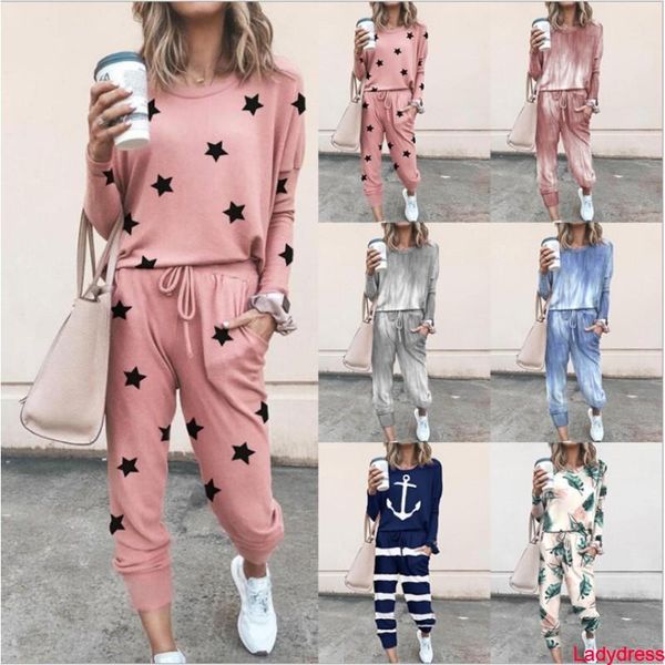 women's t-shirt 2021 women long sleeve 2 pcs tracksuit set casual print o neck loose drawstring elastic waist pant ladies home paj, White
women's t-shirt 2021 women long sleeve 2 pcs tracksuit set casual print o neck loose drawstring elastic waist pant ladies home paj, White