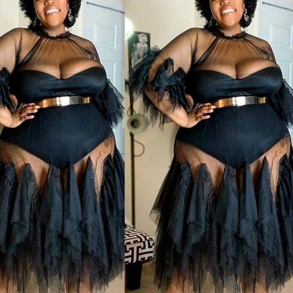 casual dresses women transparent dress extra size black mesh ruffles see through for evening night club wear clothes 2021 large, Black;gray
casual dresses women transparent dress extra size black mesh ruffles see through for evening night club wear clothes 2021 large, Black;gray