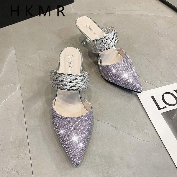 slippers women bling glitter ladies pointed toe thin heels female casual mules woman fashion shoes women's footwear 2021, Black
slippers women bling glitter ladies pointed toe thin heels female casual mules woman fashion shoes women's footwear 2021, Black