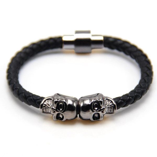 charm bracelets punk cowhide woven magnetic buckle skull bracelet men leather, Golden;silver
charm bracelets punk cowhide woven magnetic buckle skull bracelet men leather, Golden;silver