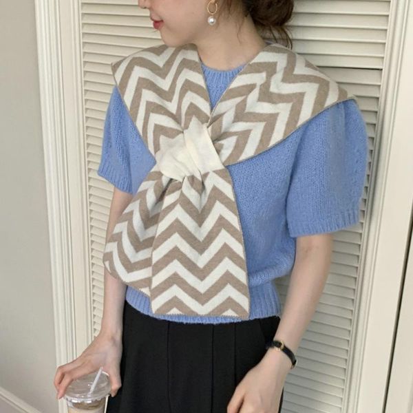 scarves herringbone intersection simple knitting cross lazy korea style with a warm small scarf women, Blue;gray
scarves herringbone intersection simple knitting cross lazy korea style with a warm small scarf women, Blue;gray