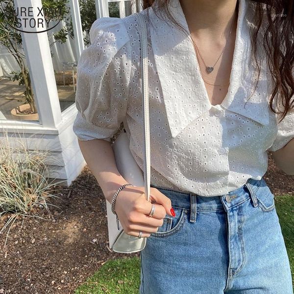 women's blouses & shirts korean clothing white v-neck puff sleeve large lapel lace embroidered woman's sweet female 10197
women's blouses & shirts korean clothing white v-neck puff sleeve large lapel lace embroidered woman's sweet female 10197