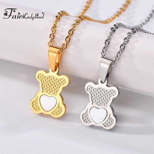 pendant necklaces fairladyhood cartoon animal necklace bears shell silver color gold stainless steel chain for children gift
pendant necklaces fairladyhood cartoon animal necklace bears shell silver color gold stainless steel chain for children gift