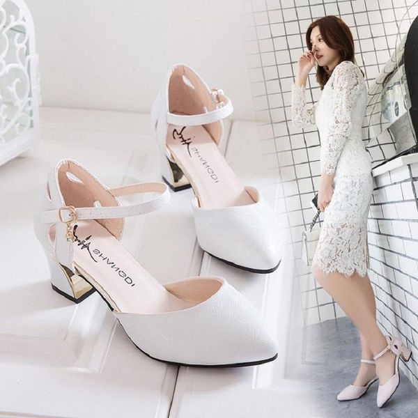 women's sandals 2021 summer korean fashion thick with high heels pointed hollow casual professional work shoes, Black
women's sandals 2021 summer korean fashion thick with high heels pointed hollow casual professional work shoes, Black