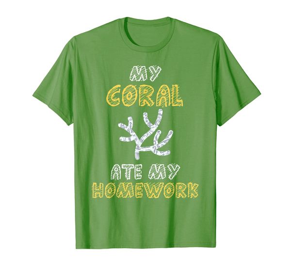 my coral ate my homework polyp reef kid back to school t-shirt, White;black 
my coral ate my homework polyp reef kid back to school t-shirt, White;black