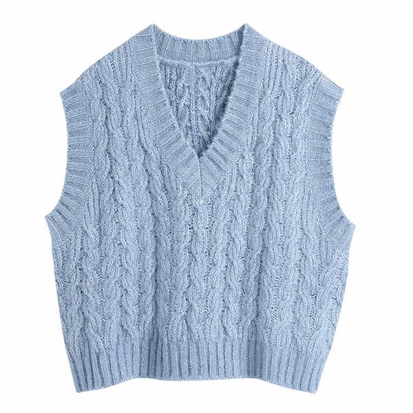 women's sweaters zhenbaili twist blue cropped cable-knit sweater vest vintage v neck female waistcoat pull sans manche winter pullover, White;black
women's sweaters zhenbaili twist blue cropped cable-knit sweater vest vintage v neck female waistcoat pull sans manche winter pullover, White;black