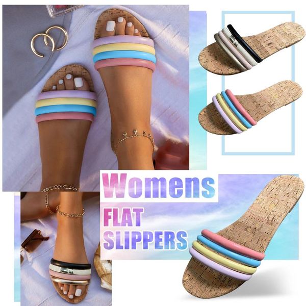 sandals summer shoes spot sales womens ladies rainbow flat slippers casual slip on round toe, Black
sandals summer shoes spot sales womens ladies rainbow flat slippers casual slip on round toe, Black