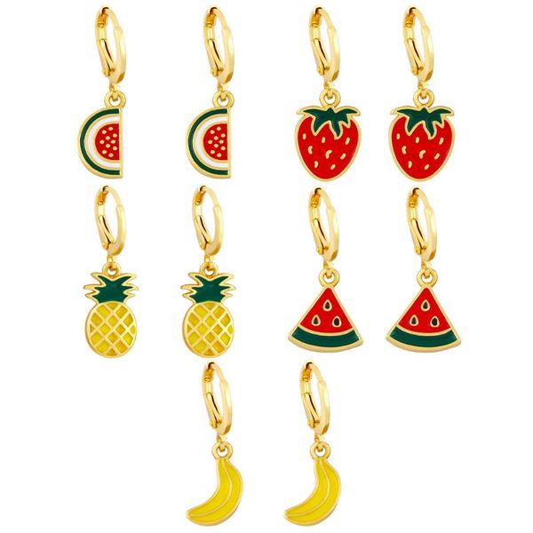 hoop & huggie eyika lovely colorful enamel summer fruit dangle earrings strawberry pineapple watermelon banana cute korean women earring are, Golden;silver
hoop & huggie eyika lovely colorful enamel summer fruit dangle earrings strawberry pineapple watermelon banana cute korean women earring are, Golden;silver