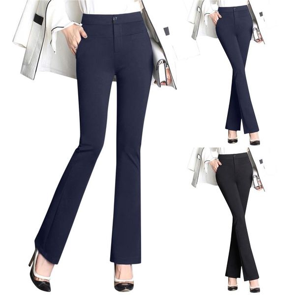 women's pants & capris women stretchy flare solid color autumn work business trousers straight leg high waist slim pantalones, Black;white
women's pants & capris women stretchy flare solid color autumn work business trousers straight leg high waist slim pantalones, Black;white