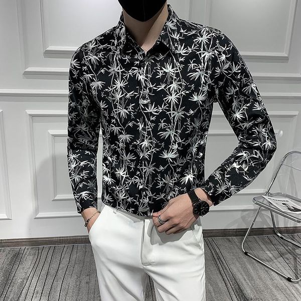 men's casual shirts bronzing printed long sleeved for men non-iron square collar male party blouse mens autumn button up shirt dress, White;black
men's casual shirts bronzing printed long sleeved for men non-iron square collar male party blouse mens autumn button up shirt dress, White;black