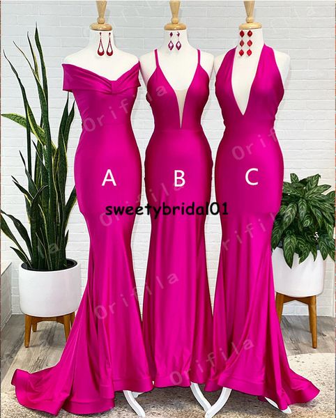 designer fuchsia mermaid bridesmaid dresses for women long wedding party dress formal robe de soiree de mariage, White;pink
designer fuchsia mermaid bridesmaid dresses for women long wedding party dress formal robe de soiree de mariage, White;pink