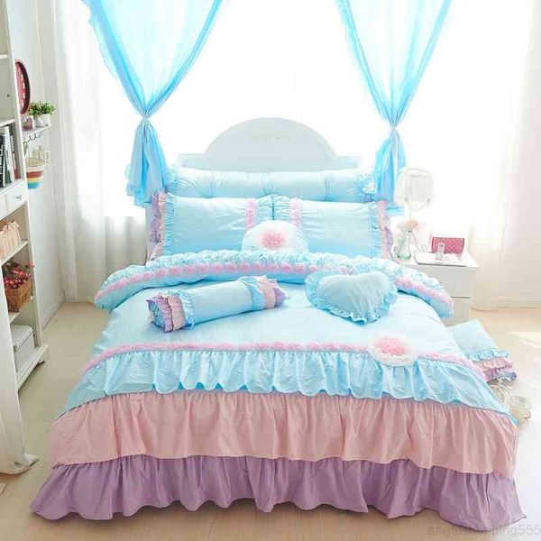 4/3pcs 100% cotton korean ruffles kids girls single bedding king twin size bedskirt set duvet cover decorative pillow
4/3pcs 100% cotton korean ruffles kids girls single bedding king twin size bedskirt set duvet cover decorative pillow