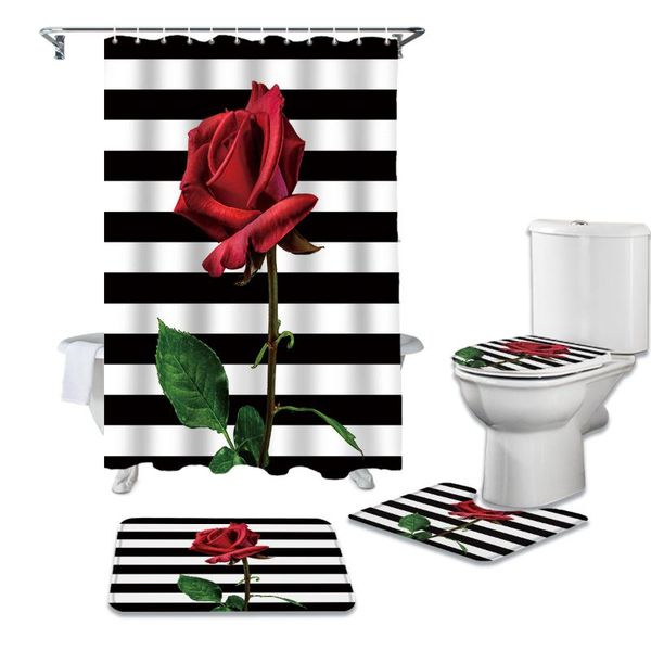 shower curtains black and white striped red rose waterproof set bathroom curtain rug sets
shower curtains black and white striped red rose waterproof set bathroom curtain rug sets