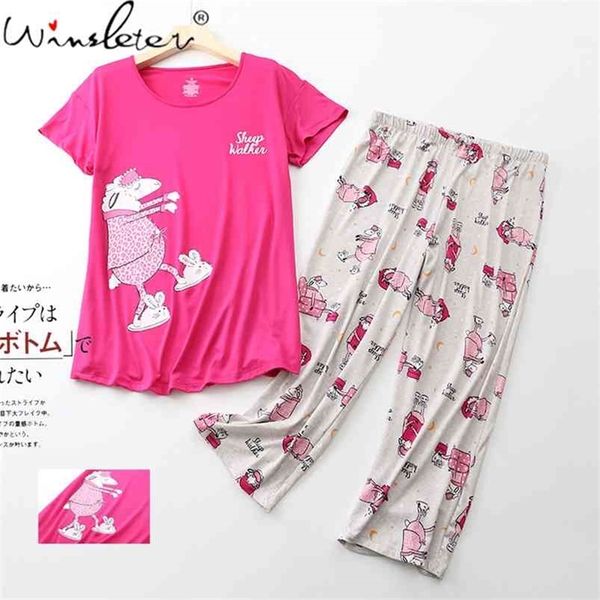 summer pajama sets for women girls knitted cotton sleepwear sheep print plus size 3xl short sleeve 2 pcs set lounge thin t13807a 210421, Black;red
summer pajama sets for women girls knitted cotton sleepwear sheep print plus size 3xl short sleeve 2 pcs set lounge thin t13807a 210421, Black;red