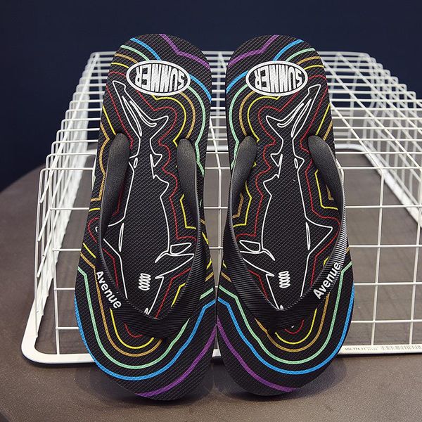 men's summer printing casual slippers korean version of comfortable non-slip flip flops 2021 personality beach, Black
men's summer printing casual slippers korean version of comfortable non-slip flip flops 2021 personality beach, Black