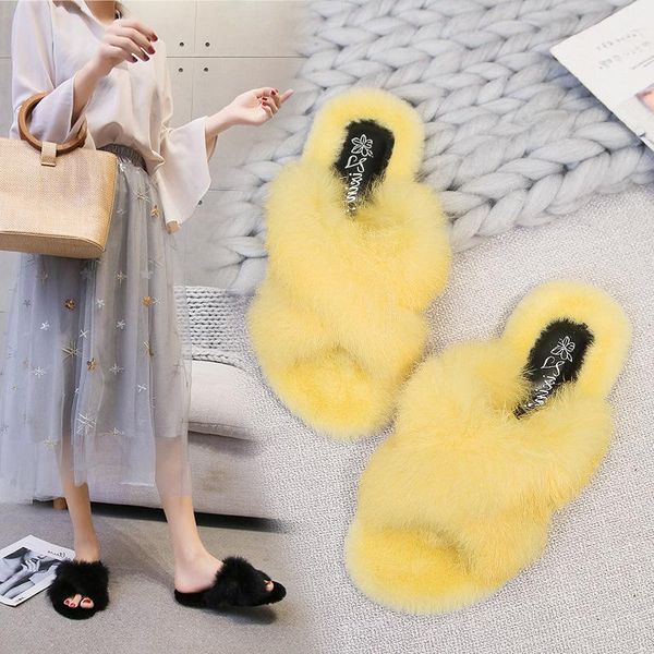 slippers open toe outside shallow fluffy fur women flat with casual ladies slides elegant solid winter shoes, Black
slippers open toe outside shallow fluffy fur women flat with casual ladies slides elegant solid winter shoes, Black