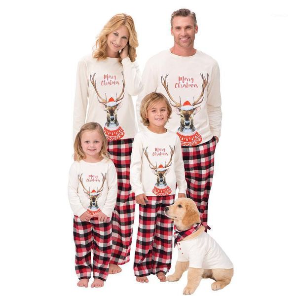 family matching outfits pudcoco christmas parent-child pajamas, cartoon letter print long sleeve round neck pullover plaid trousers jumpsuit, Blue
family matching outfits pudcoco christmas parent-child pajamas, cartoon letter print long sleeve round neck pullover plaid trousers jumpsuit, Blue