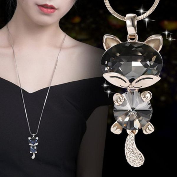 pendant necklaces arrival women long lovable cat crystal adorn the simple necklace personalized girl, Silver
pendant necklaces arrival women long lovable cat crystal adorn the simple necklace personalized girl, Silver