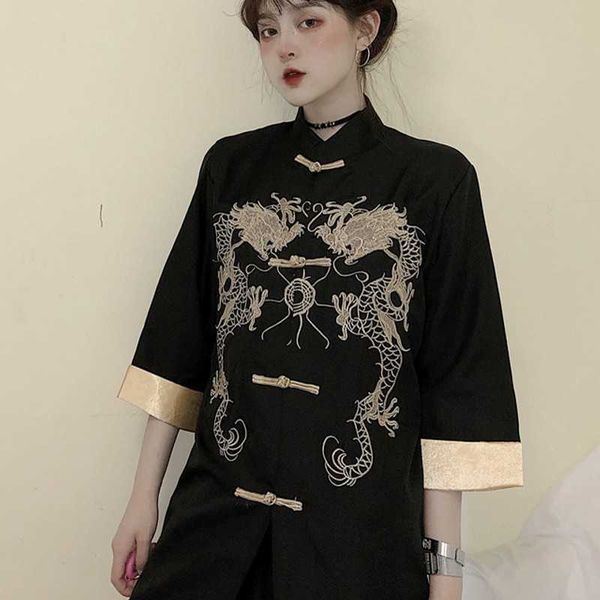 harajuku punk gothic black blouse women korean embroidery dragon shirts vintage loose casual streetwear 210601, White
harajuku punk gothic black blouse women korean embroidery dragon shirts vintage loose casual streetwear 210601, White