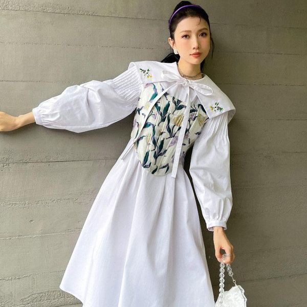 casual dresses 2021 spring and autumn sailor collar dress women long puff sleeves white color fashion tide female u377, Black;gray
casual dresses 2021 spring and autumn sailor collar dress women long puff sleeves white color fashion tide female u377, Black;gray